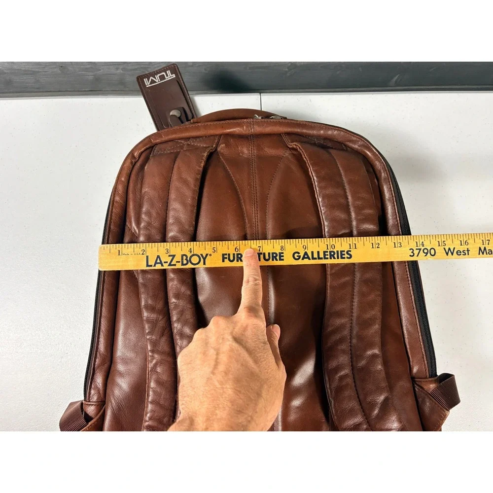 Tumi Geuine Leather Alpha Backpack Brown HEAVY RARE